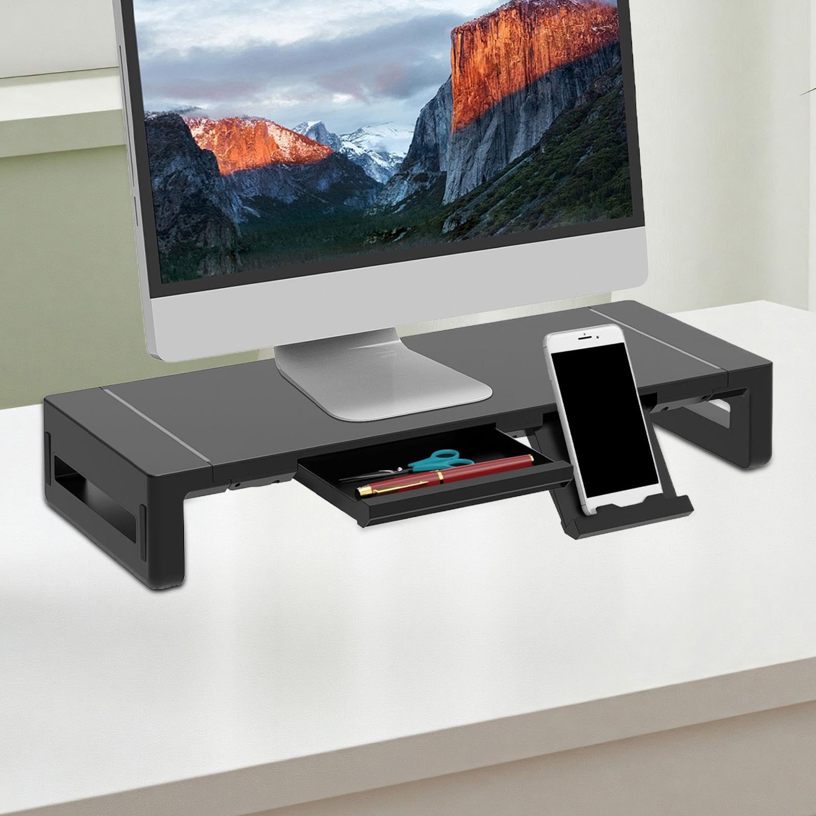 Supporto Monitor da Computer Ripiano da scrivania regolabile in altezza e | Supporto per Computer Per schermi TV, penne, ristoranti, appartamenti, case, dormitori, hotel