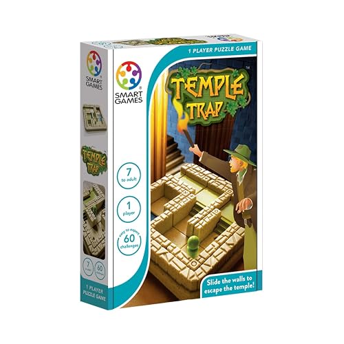Smart Games - Temple Trap | Juegos De Mesa Niños 7 Años O Más | Rompecabezas Niños Y Rompecabezas Adultos Con 60 Desafíos | Juegos Infantiles Para 1 Solo Jugador