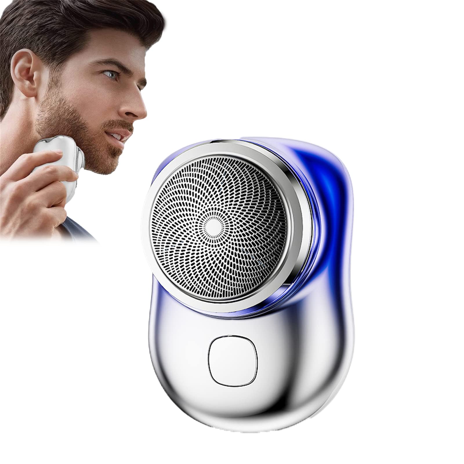 Powerful Storm Shaver for Men, Powerful Storm Shaver, for Men Mini Shaver Mini Electric Shaver,Wet and Dry Portable Mini Shaver Travel- Blue
