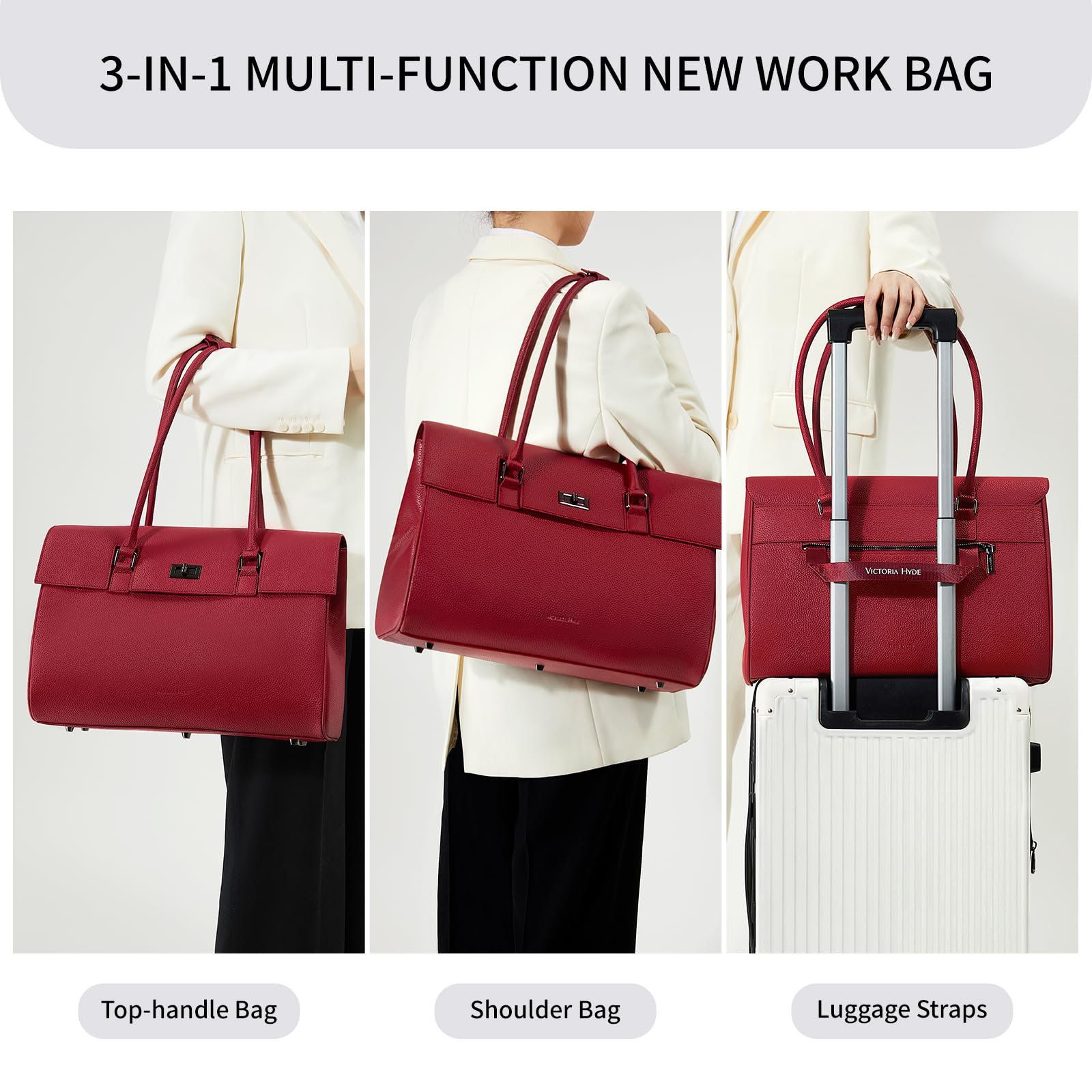 VICTORIA HYDE Bolso de mano para mujer, grande, elegante, bolso de asa, bolso de mano de trabajo