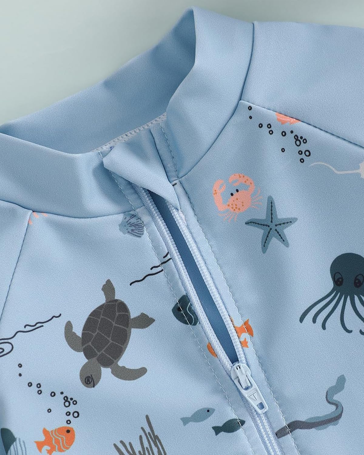 WYTbaby Costume intero da bagno per bambini, a maniche lunghe, con cappello da sole