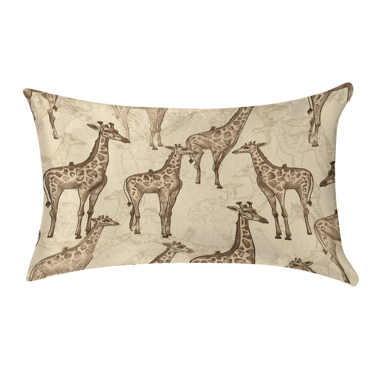 Btcowzrv Style Hand Drawn Giraffes Pillow Cover Pillow Case Pillowcase