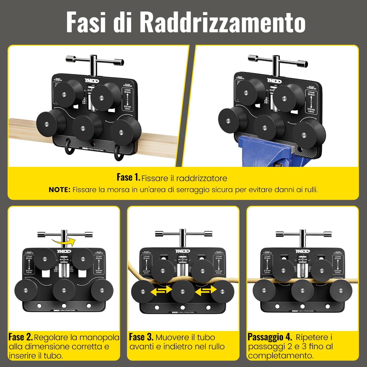 Raddrizzatore per Tubi Regolabile per Freni, Rame, Alluminio, Acciaio