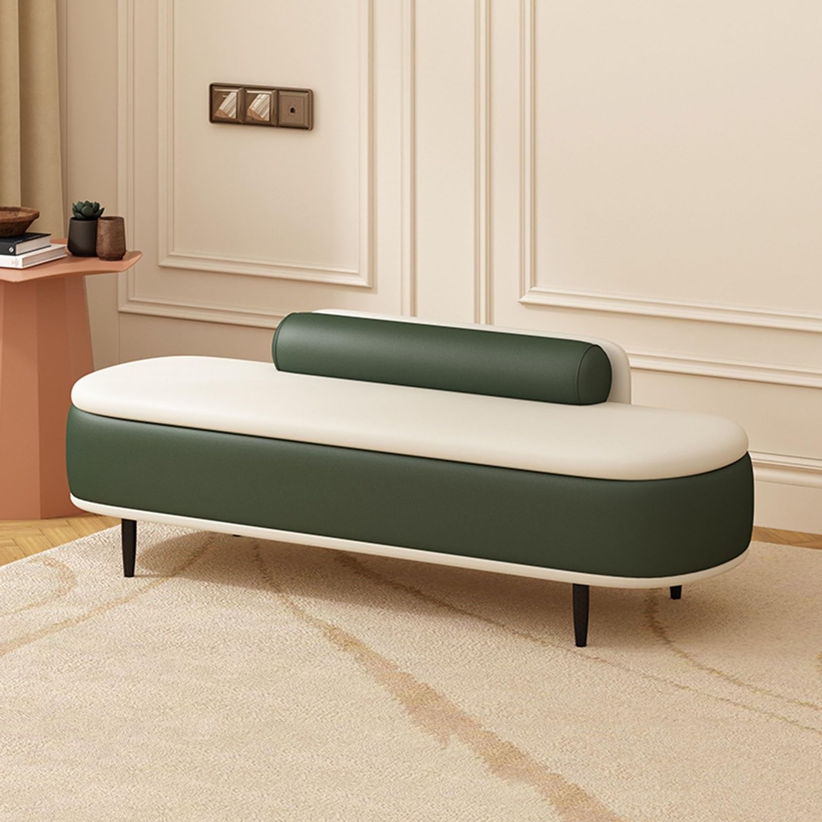 Banc ottoman de rangement grand espace coffre matelassé multi-usage chambre