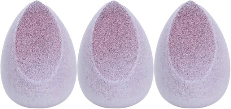 FOCALLURE 3pcs Soft Concealer Puff Wet Dry Dual Use Makeup Puff Set FA136#4 Purple