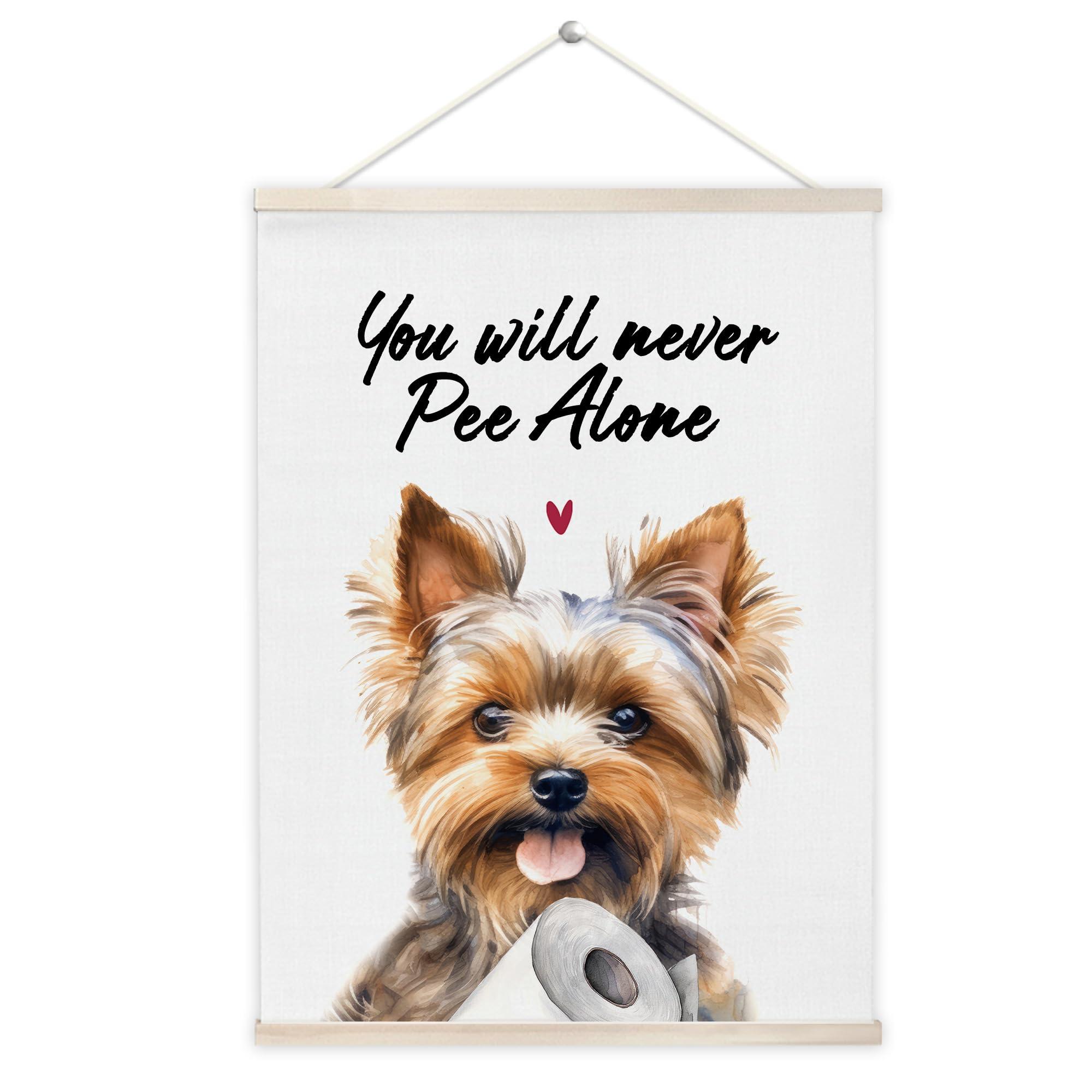 OTKBD Funny Yorkshire Terrier Bathroom Wall Art Poster Hanger, Yorkie Dog Bathroom Decor, Yorkie Puppy Dog Canvas Prints Wall Decor for Bath Room