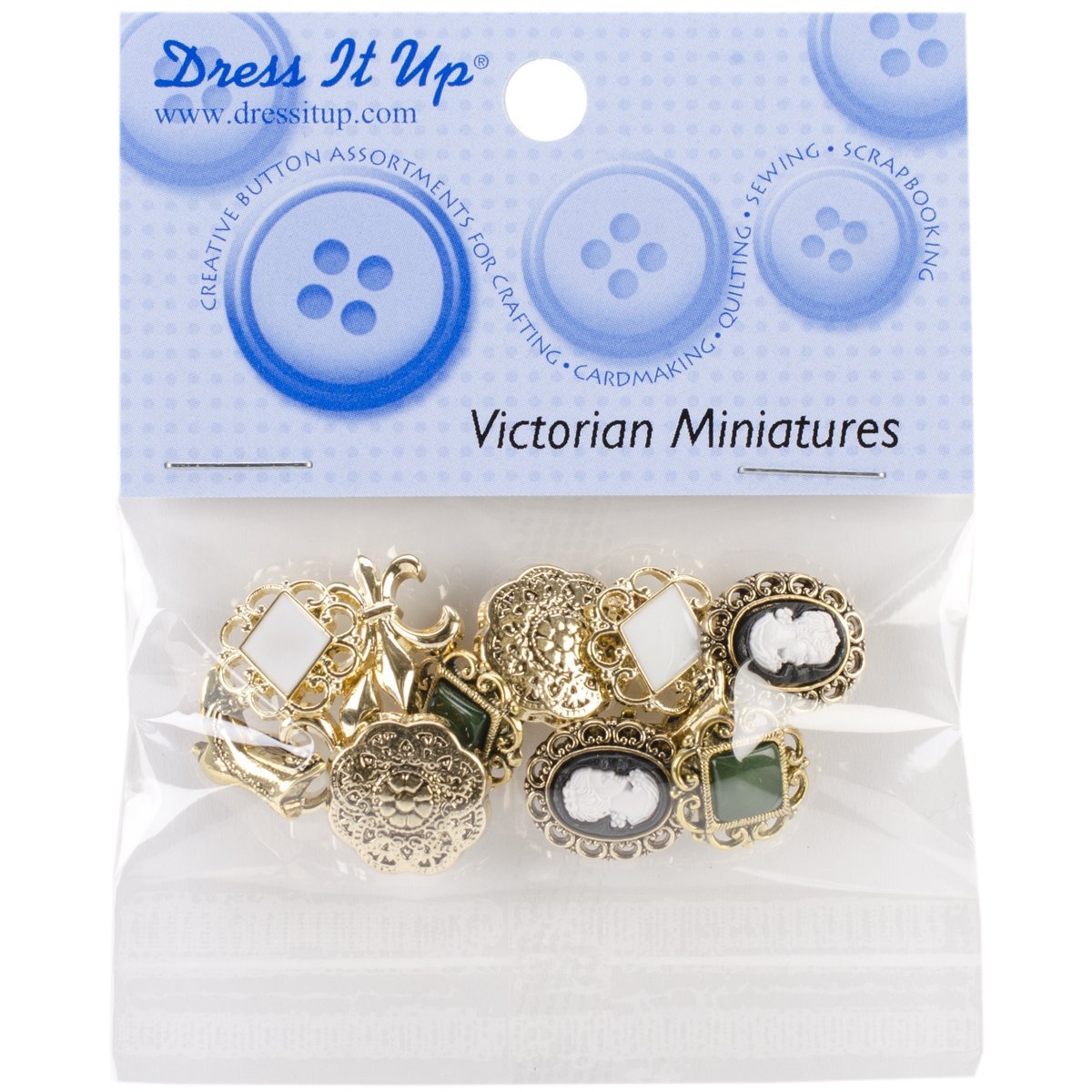 Dress It Up Novelty Shank Buttons Victorian Miniatures Sewing Craft New
