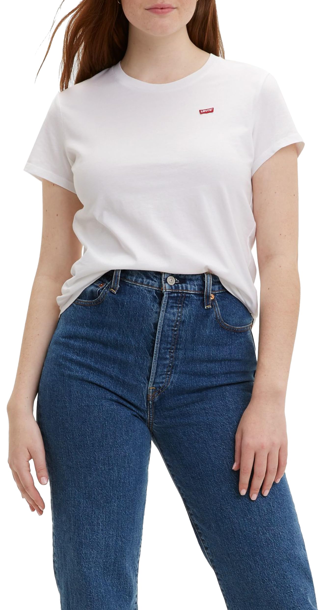 Levi's Women's The Perfect Tee- Core Chesthit Logo T-Shirt, White, L