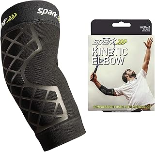Spark Kinetic Elbow Sleeve, Size Medium â€“ Provides Enhanced Support with Embedded Kinesiology Tape â€“Made with Moisture-Wicking Material â€“ Designed for Use While Golfing, Tennis, Basketball, & More