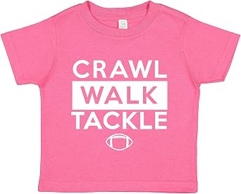 Tees & Tails Crawl Walk Tackle Football Infant Baby Tee Shirt Assorted Colors 6M 12M 18M 24M