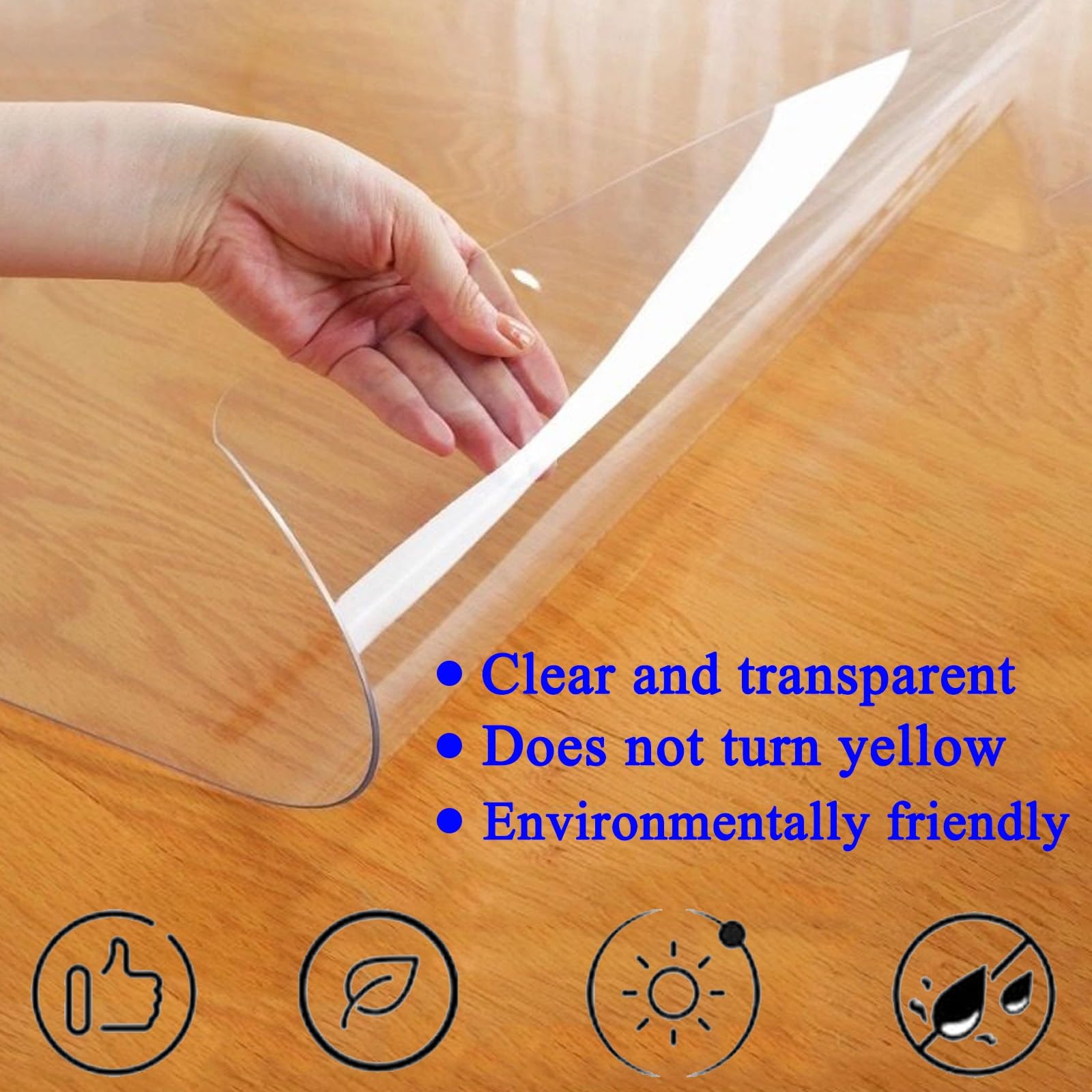 Trasparente Tappetino Protettivo Per Pavimento 80x100cm 90x180cm 120x150cm, Sedia Office Tappeto Spessore 1.5mm, Sottomano Da Scrivania Trasparente Impermeabile E Antimacchia(120x180cm)