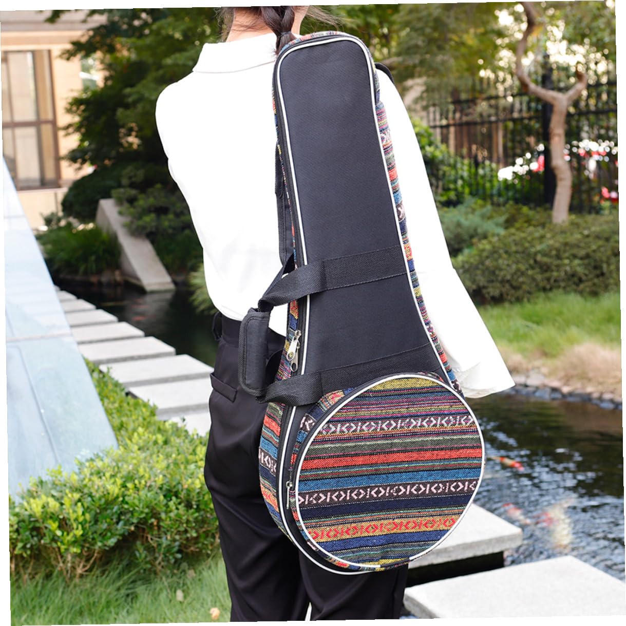 Alipis Zaino Mandolino Imbottito Nazionale con Manico Comfort e Ampia Tasca Frontale Custodia Strumento Musicale per Viaggi Borsa Doppia Spalla Elegante e Funzionale per Musicisti