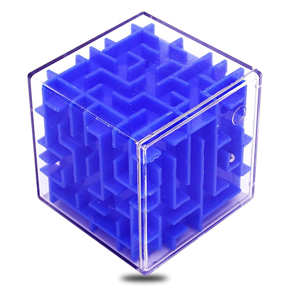 PLAYZOCO Cube Maze, Cube Puzzle, Three-dimensional Puzzle Cube, 3D Maze, Space Challenge Game, 3D Maze Puzzle, Suitable For Children And Adults, 8x8x8cm, Pink