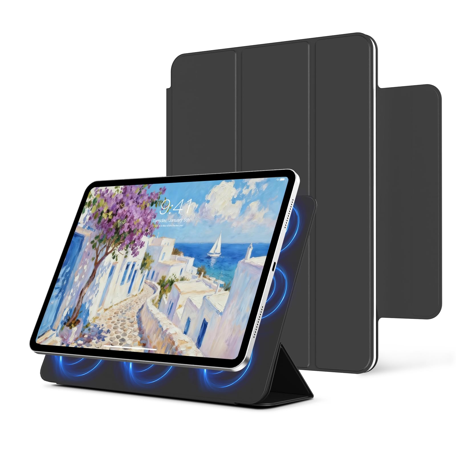 KVTVOU Case for iPad Air 11 Inch M4/M3/M2 (2026/2025/2024), for iPad Air 5th/4th Generation 10.9 Inch with Clasp, Smart Folio Magnetic Cover, Slim
