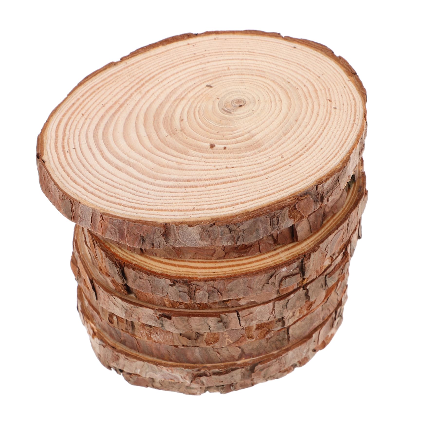 jojofuny 10pezzi Cerchi Rotondi in Legno Naturale Fette Legno Per Decorazioni Artistiche Kit Fai Da Te Per Centrotavola Dischi Non Finiti Da Matrimonio