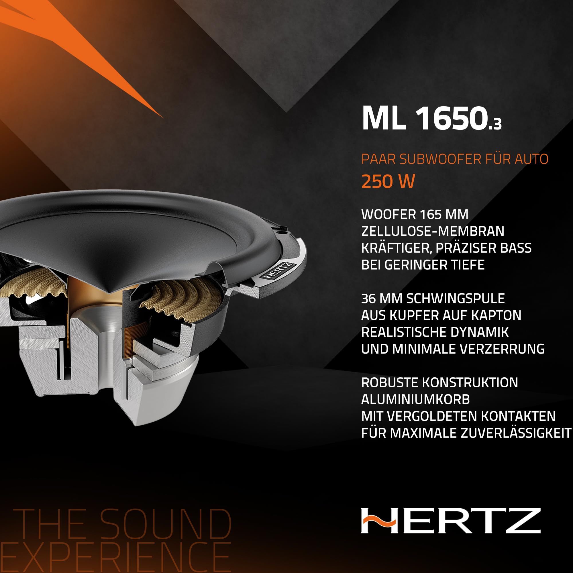 Hertz ML 1650.3 Paar Tieftöner 165 mm, 250 W