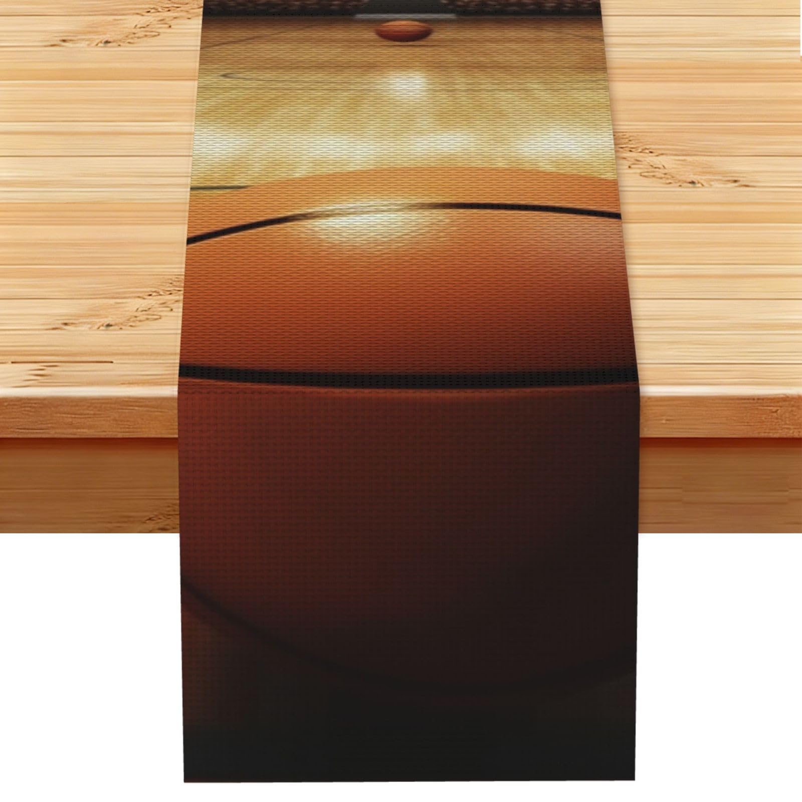 Basketball Table Runner 13 x 72 Inches Long, Cotton Linen Table Runners for Kitchen Dining Table Decoration - Washable Tablecloth Modern Tablerunner for Home Party Decor