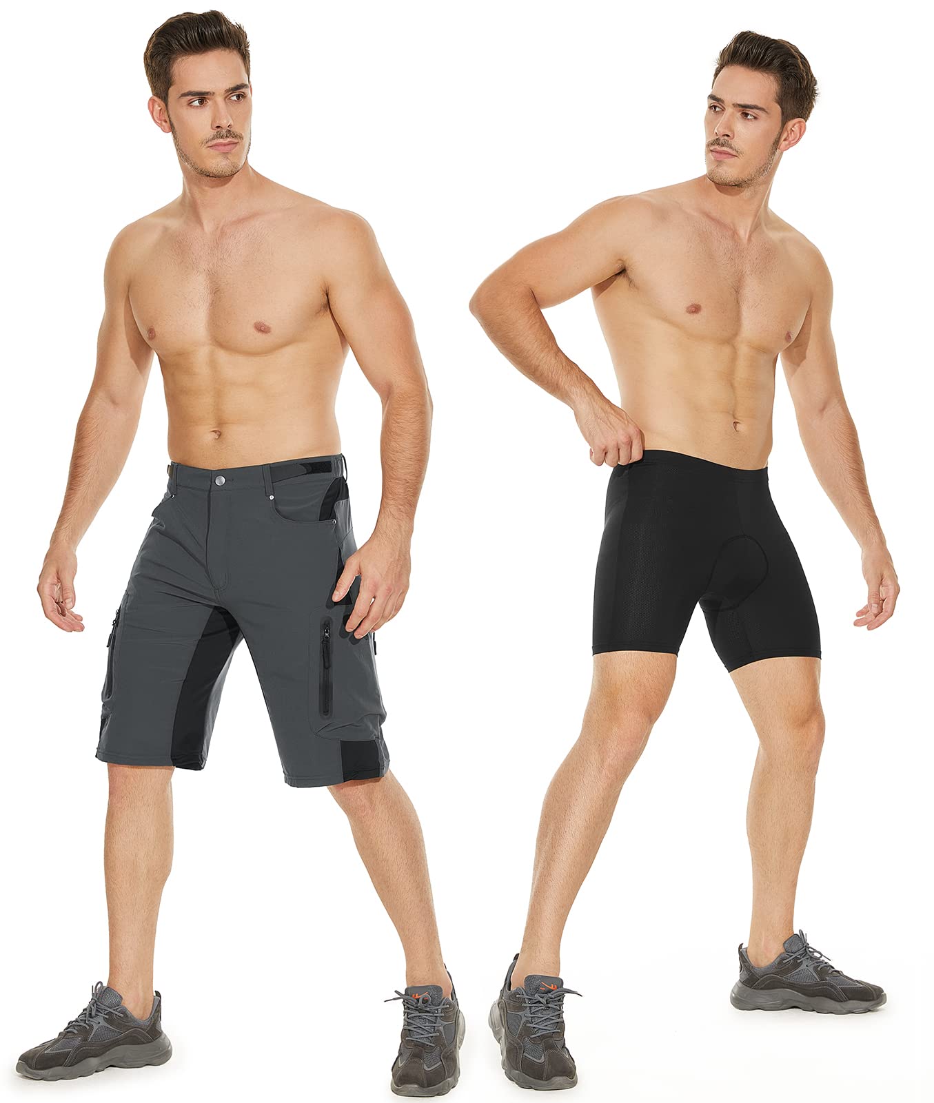 Cycorld Pantalon VTT Homme Séchage Rapide Rembourrage Siège Élastique Vélo