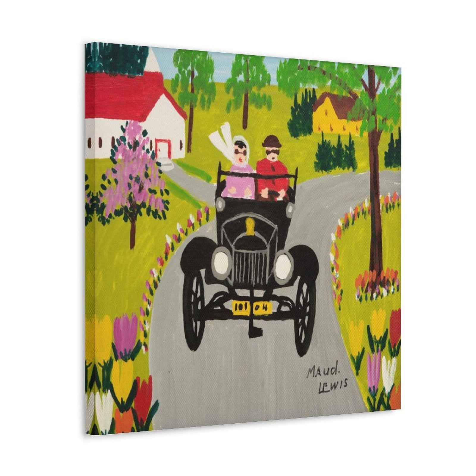 NgAnoh Tractors by Maud Lewis Canvas Printed Poster Art Canvas Painting Decor Wall Print Photo Gifts Home Modern Decoratives 12x12inch(30x30cm)