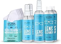 Vista 9 de Limpiador de lentes, botella de 1 onzas con spray y botella de recarga de 6 onzas, spray para lentes bio degradable, kit profesional de limpieza