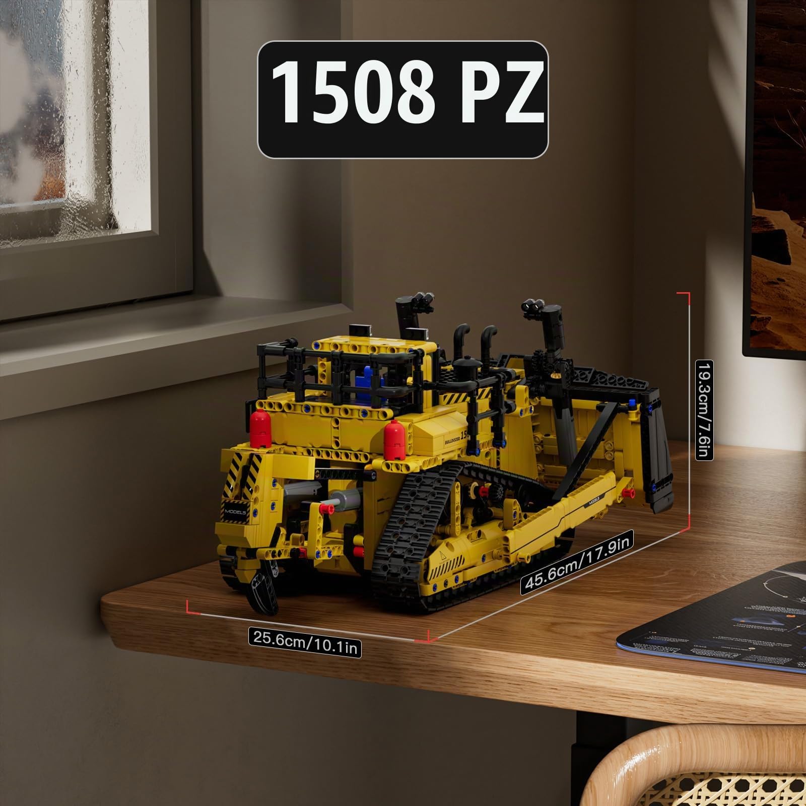 Mould King 15084 Tecnica Telecomando Controllato Bulldozer Costruzione Giocattolo Camion Escavatore Blocchi Da Costruzione APP Telecomando Blocchi Morsetto Regali per 14 + Anni (1508 Parti)