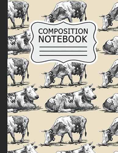 cow Composition Notebook: cow College Ruled Notebook Cute cow Design - Size (8.5 x 11) - Lined Notebook Journal, Composition Book 120 Pages - for ... to School and Home College Writing Notes .