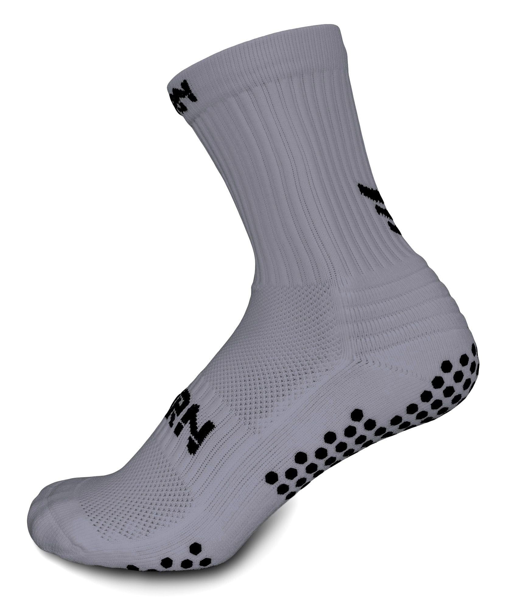 Torn Sports Grey with Black Midcalf Grip Sock UK 9-12