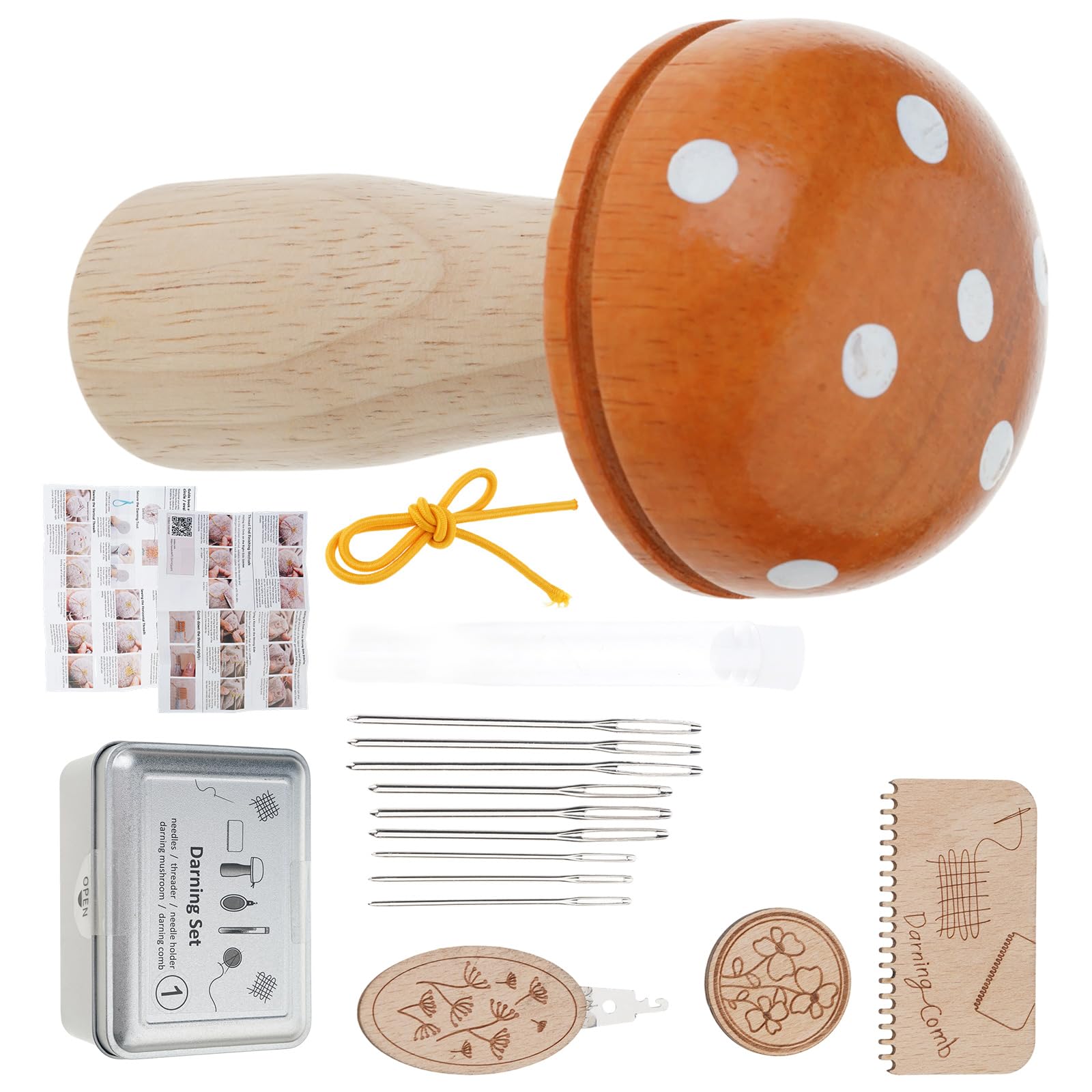 Xjdzineq Mushroom Knitting Patches Set Designs for Efficient Clothing Repair and Fabric Work Supporting Handcraft Needs Sewing Set