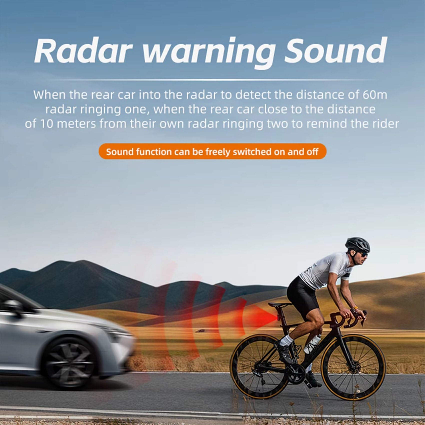 2X Luce Posteriore per Bicicletta con Radar da 24 GHz, Sensore Intelligente, Luce di Avvertimento per Bicicletta, Luce LED Impermeabile IP64, Accessori per Bici