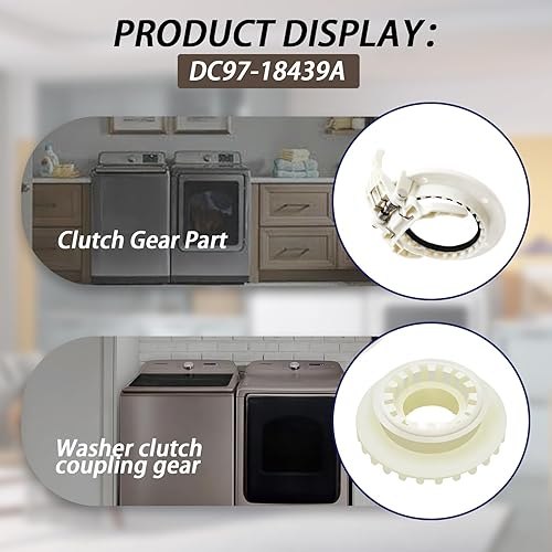 Miniatura 4 de Acoplamiento de engranaje de embrague de arandela Reemplazar dc97-18439a engranaje de embrague y pieza de engranaje de embrague de arandela Ajuste