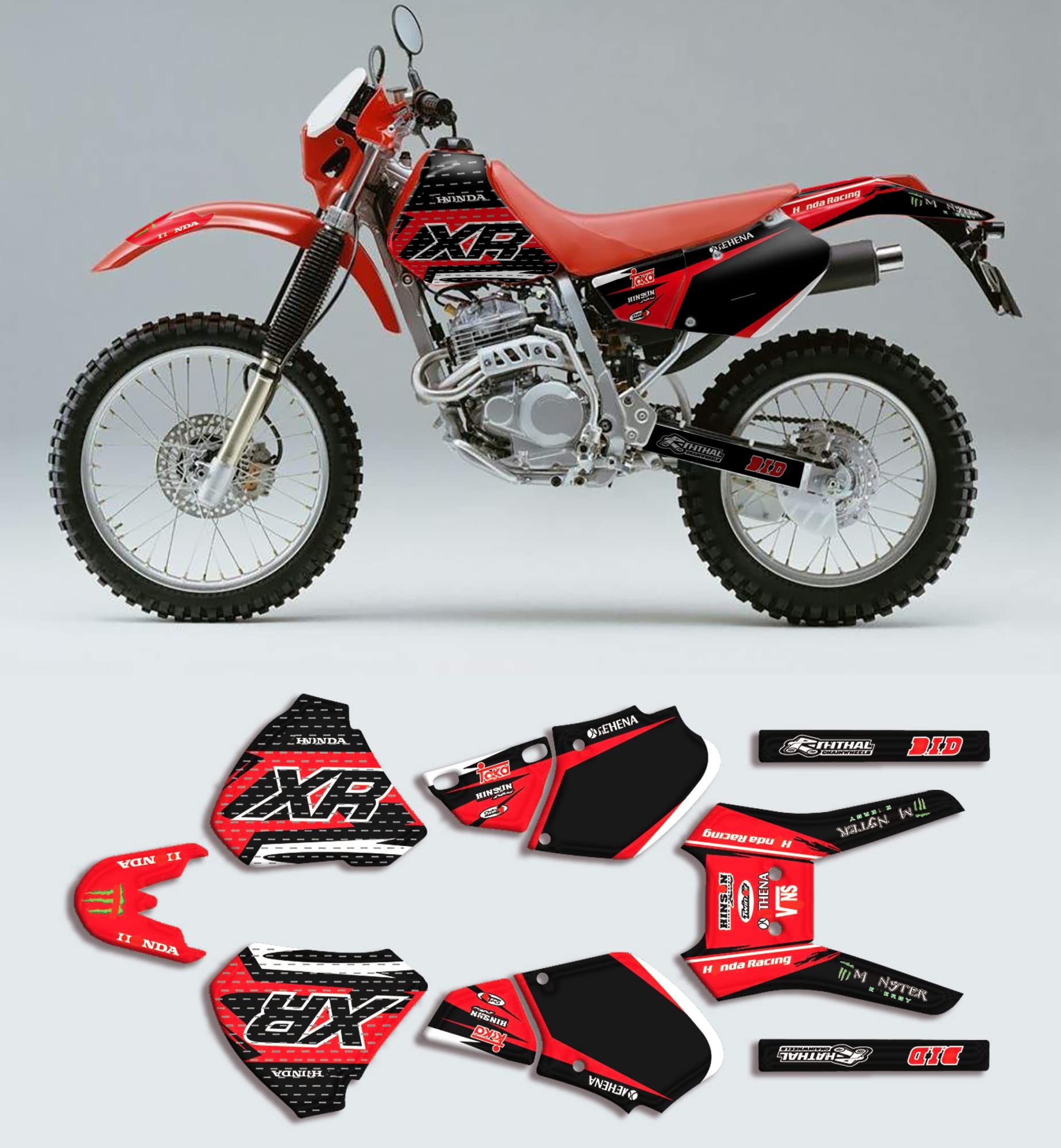 XR250R 赤 タンク グラフィックデザイン