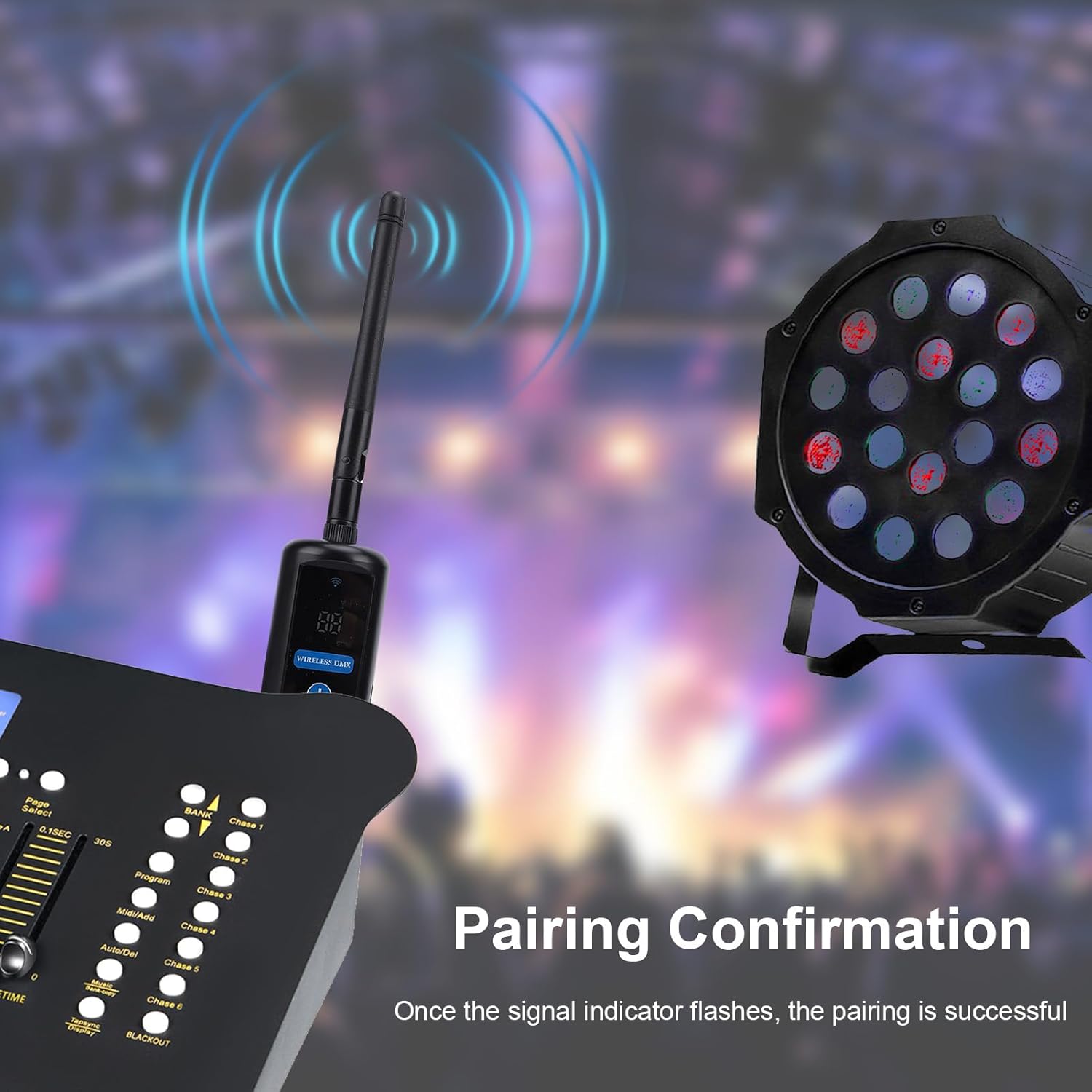 Tomshine Wireless DMX512 Controller Kit with Transmitter, 3 Touch Screen Battery-Powered Receivers 20 ID Groups for Party DJ Show Club LED Stage Disco KTV Stage Light