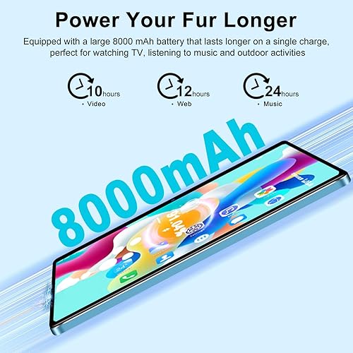 Miniatura 6 de ZIOVO Tablet 2023 Tablet Android 13 de 10.1 pulgadas, 14 GB + 128 GB, expansión de 512 GB, Octa-Core, tabletas 2 en 1 con teclado, 1280 x 800, 8000