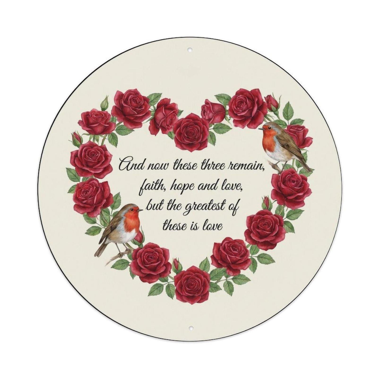Metal Tin Sign European Robin Garden Sign Heaven Love Love