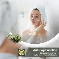 S'bagno 60 cm Kerek LED Fürdőszobai Tükör - Érintésérzékelős, Fényerőszabályozós, Színváltós Világítással és Bluetooth Hangszóróval 4