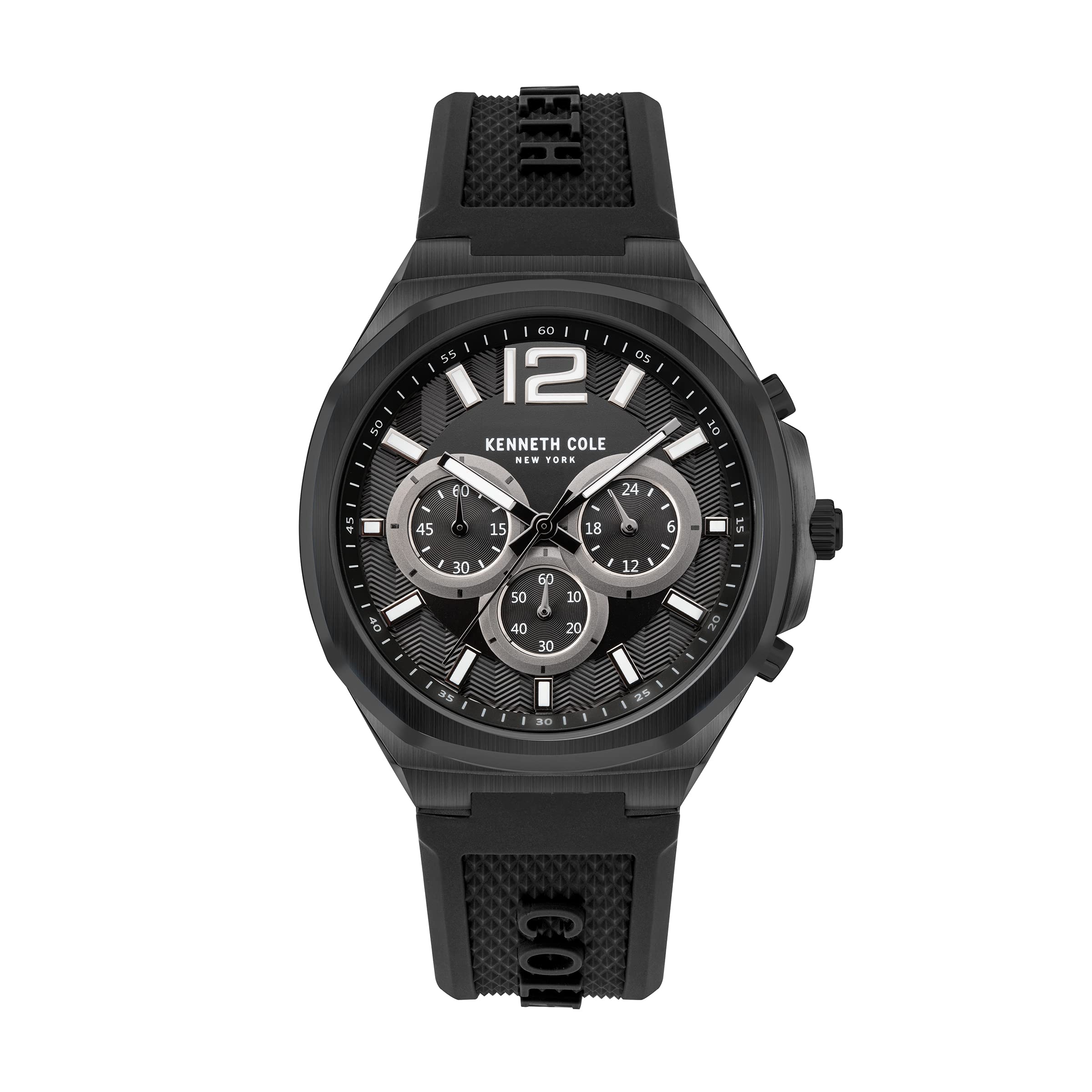 Kenneth Cole Quartz Chronograph Black Dial Silicone Strap Watch for Men-NEKCWGO2104904MN (B09FTKKQ54) Amazon Price History, Amazon Price Tracker