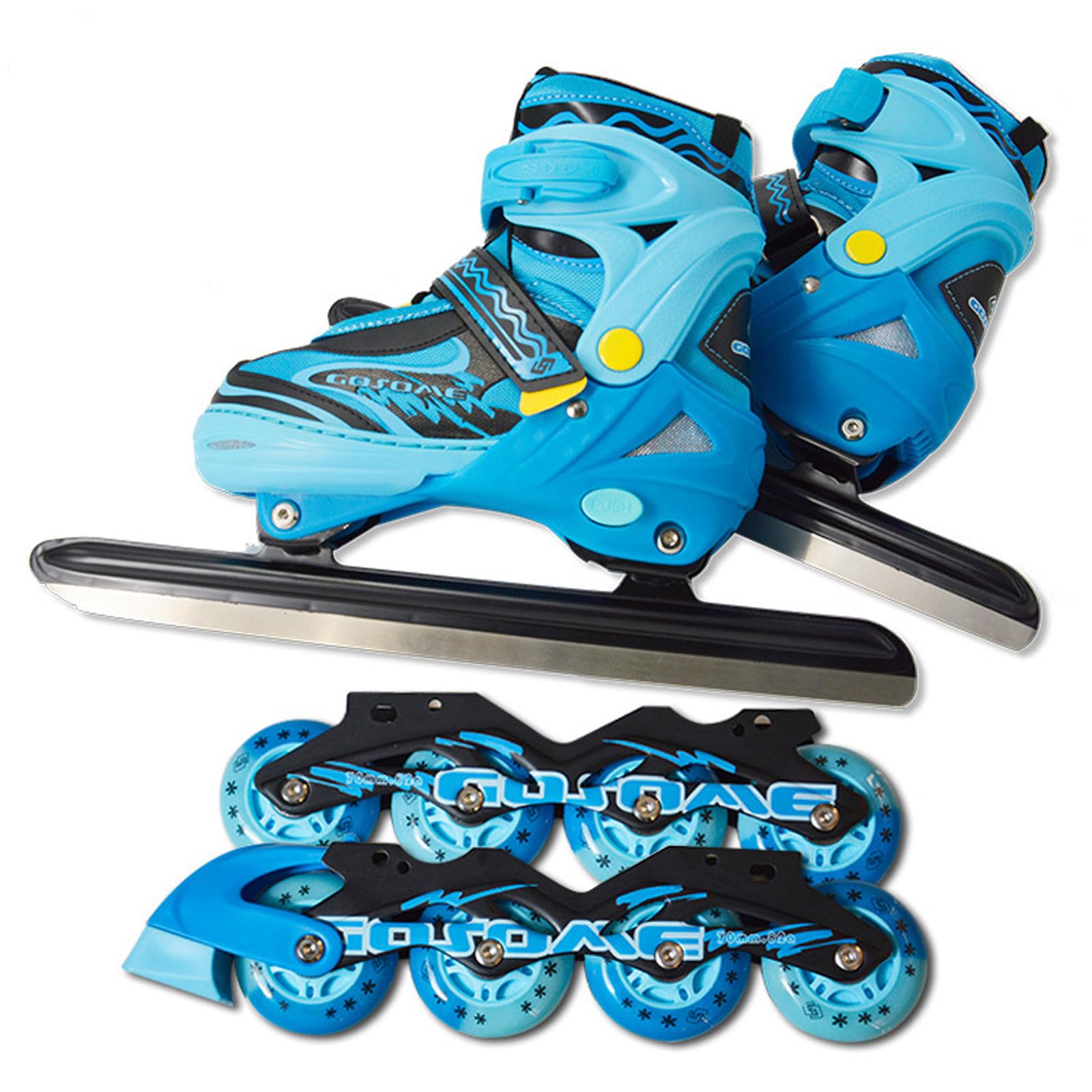 Patins de patinage réglables,Patins à Glace pour jeunes,Maintien Solide et Confort,pour Un Maintien Sûr,4 tailles réglables,Roller en Ligne avec Patins à Glace,pour débutants et avancés jusqu