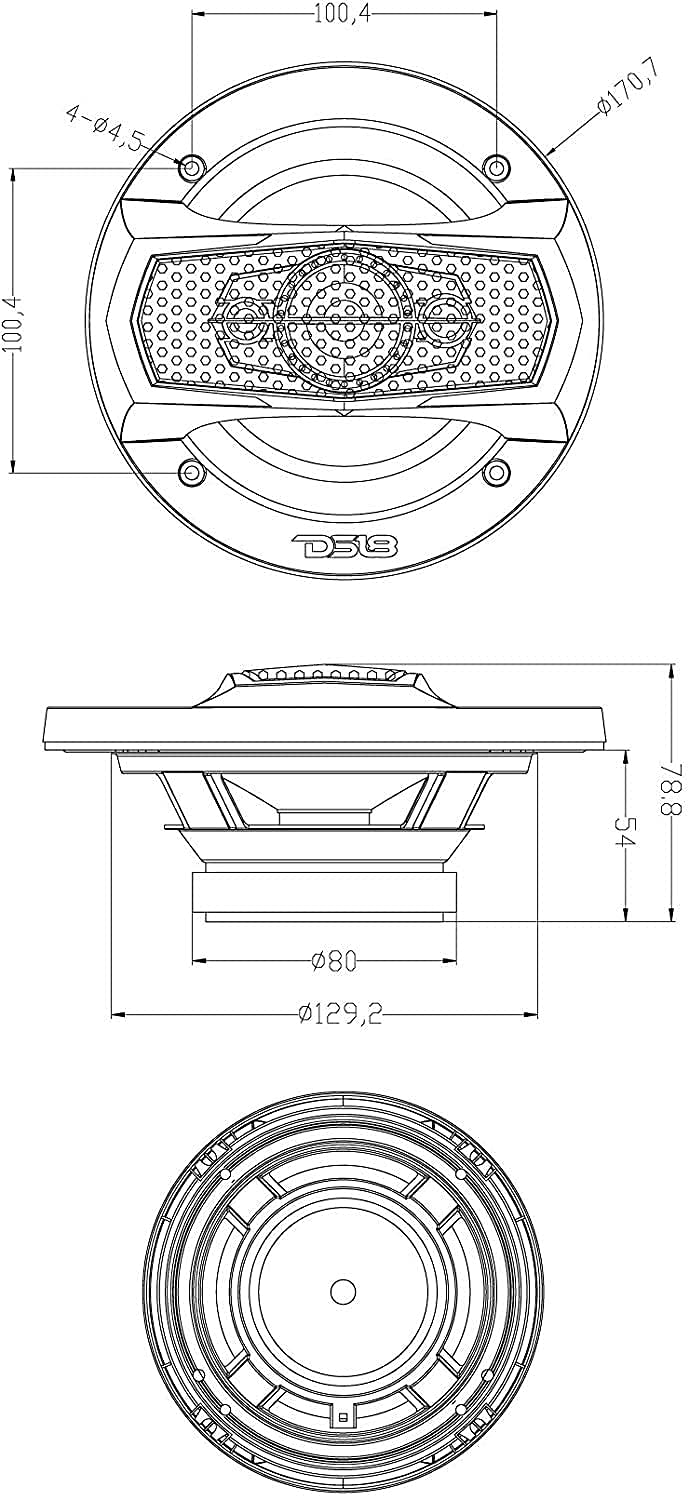 DS18 15 200 W 4 Way Car Audio Altoparlante coassiale