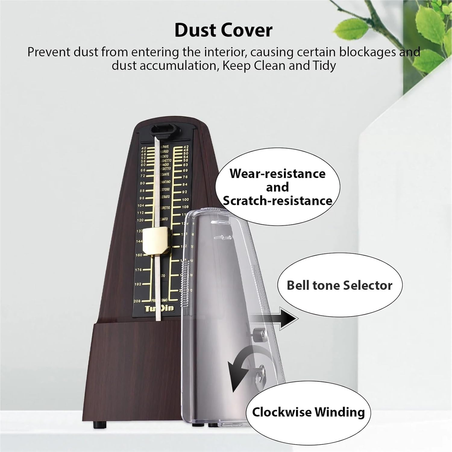 Mechanical Metronome Portable Metronome Adjustable Beat Speed Lightweight Loud Sound for Piano Guitar Drum Guzheng