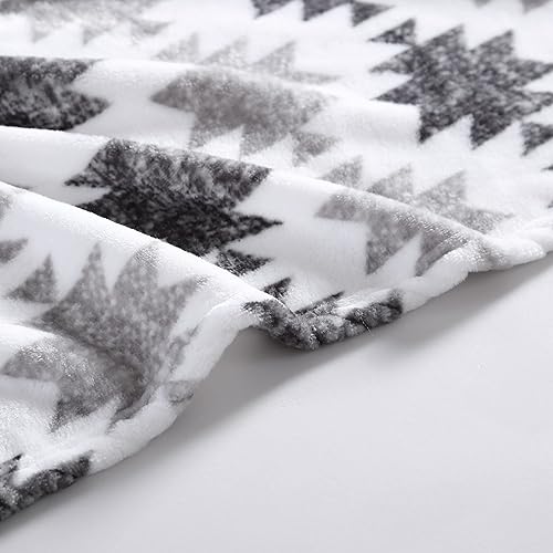 Miniatura 4 de Wrangler - Manta de sherpa súper suave, manta inspirada en Yellowstone para sofá o cama (Canyon Ikat gris, 50 x 60 pulgadas)