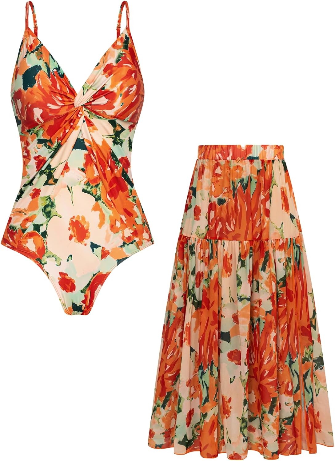 GRACE KARIN Women’s One Piece Swimsuit V-Neck Monokini Elegant Floral Printed Swimsuit Dress Swim Skirt Set One Piece Swimsuit with Cover Up Skirt 2Pcs Set Tummy Control Swimsuits GRACE KARIN Women’s One Piece Swimsuit V-Neck Monokini Elegant Floral Printed Swimsuit Dress Swim Skirt Set One Piece Swimsuit with Cover Up Skirt 2Pcs Set Tummy Control Swimsuits