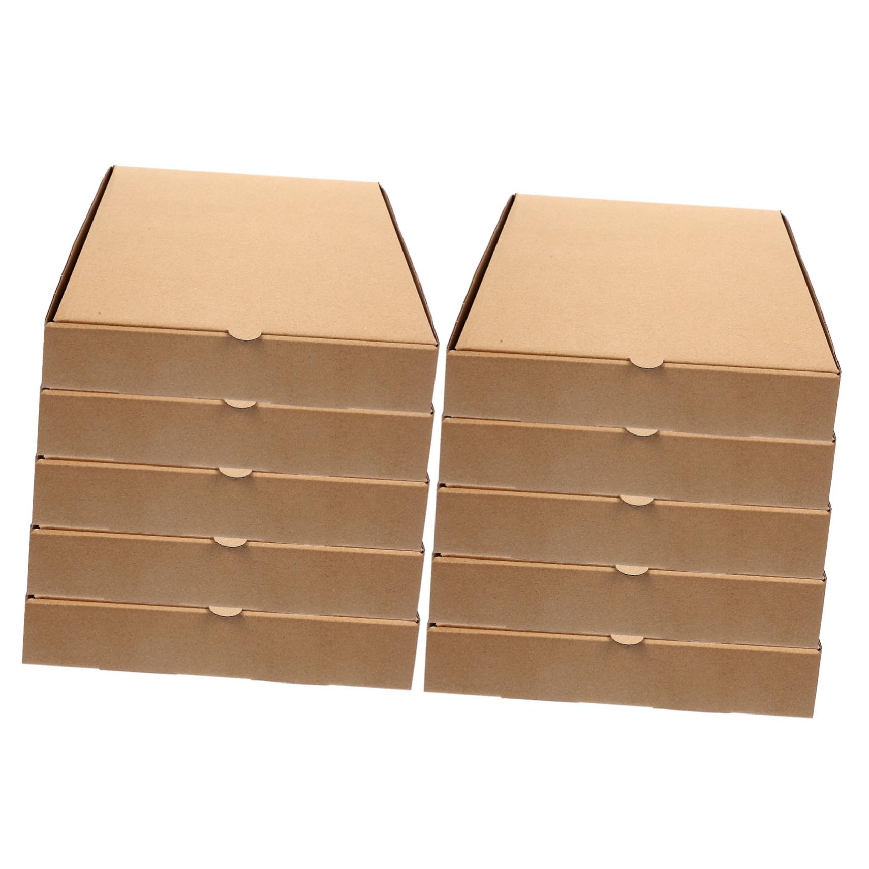 Produktbild von 10er-Pack Pizzakartons Aus Kraftpapier – 24x24x4,5 Cm, Stabil, Wärmeisolierend, Für Große Pizzen