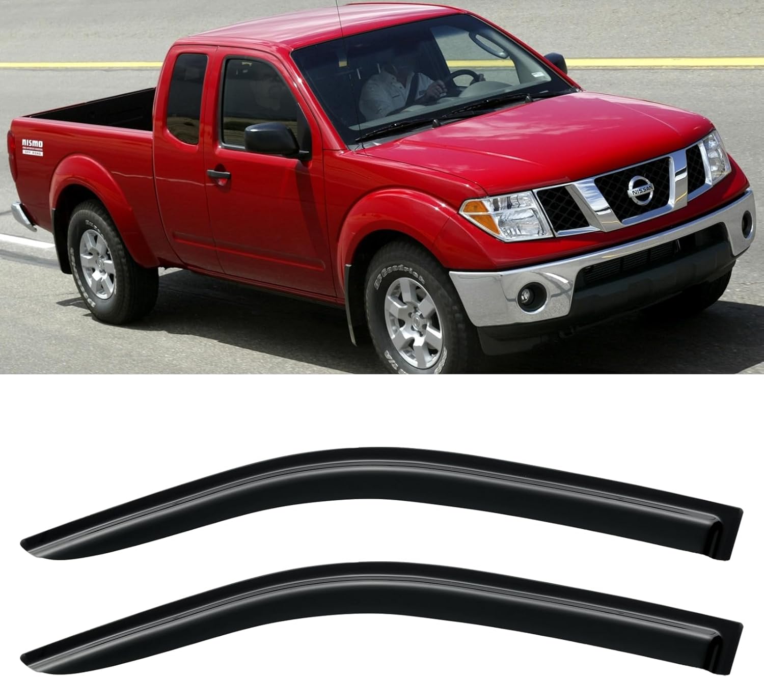 Window Rain Guards for 2005-2020 Nissan Frontier King Cab, Window Wind Deflectors Vent Visors Shades for 05-20 Frontier Extended Cab