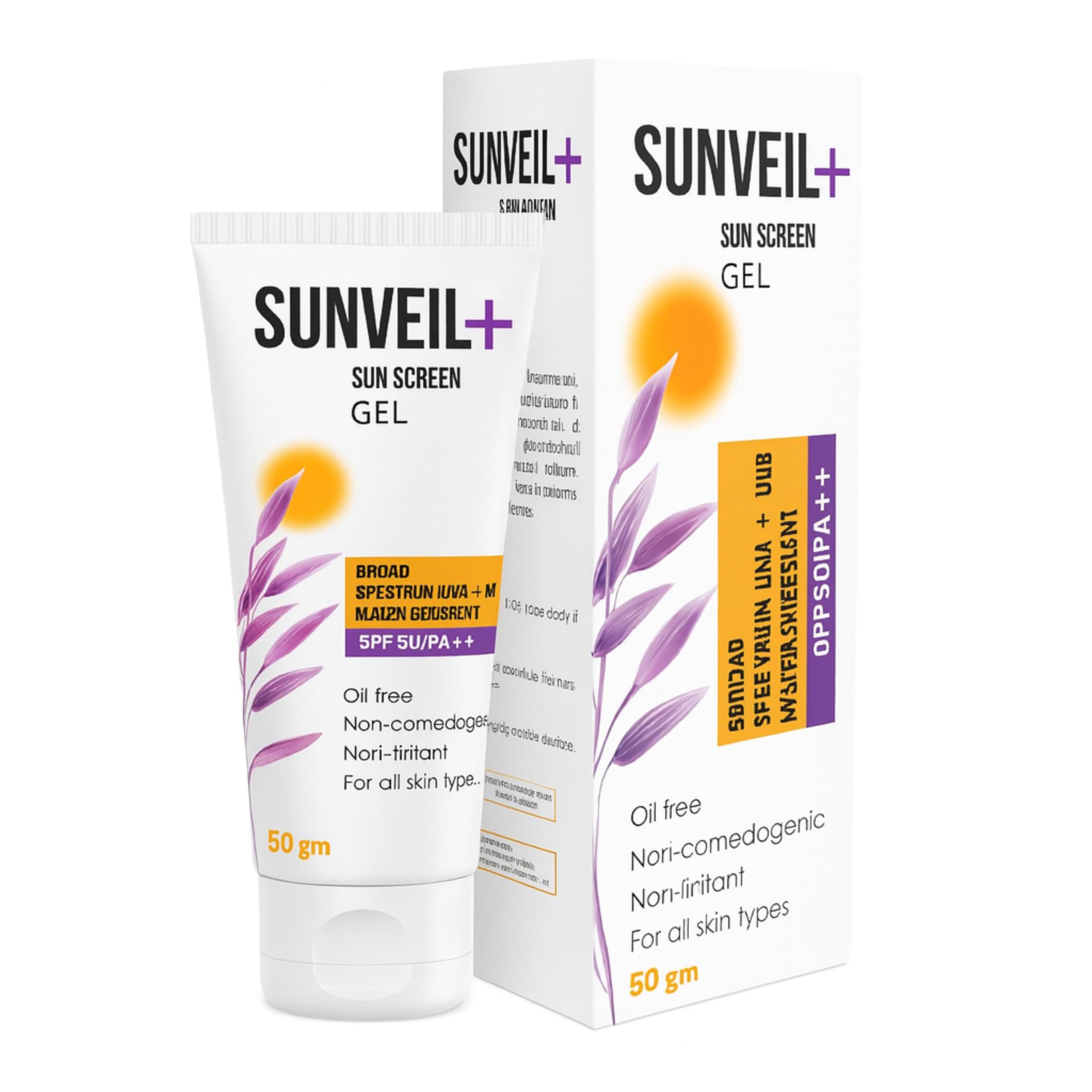 Rotex Will Impex Sunveil+ Sunscreen Gel Broad Spectrum UVA + UVB, Water Resistant SPF 50/PA +++,Oil Free, Non-irritant, Non-comedogenic foa all skin types 50gm