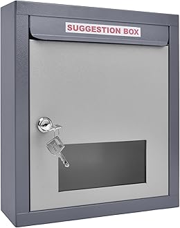 All in one Multipurpose use Box- Letter Box/Post Box for Gate Home and Office/Suggestion Box for Office use/Complaint/Donation Box with Lock Table Top or Wall Mount Pack of 1 - (Grey)