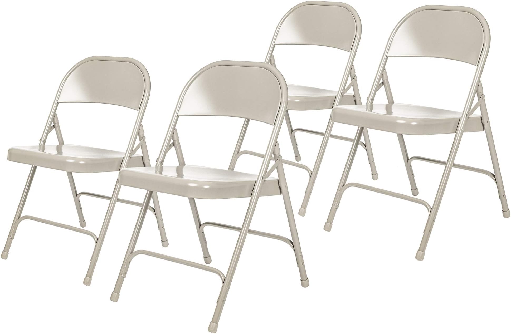 OEF50 Series All-Steel Heavy-Duty Folding Chairs with 500 lb Weight Capacity (4-Pack, Gray)