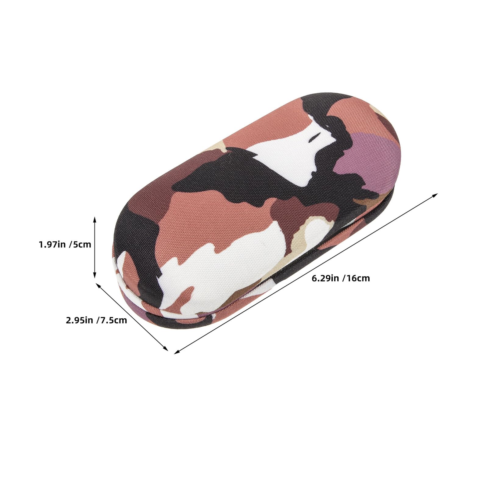 HANABASS 2 Stück Doppeltes Brillenetui Hartschale mit Camouflage Kompakter Brillenorganizer mit Applikator Stoßfeste Aufbewahrungsbox für Reisen und Alltag