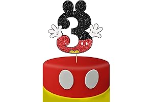 Black Glitter Mouse 3rd Birthday Cake Topper for Boys