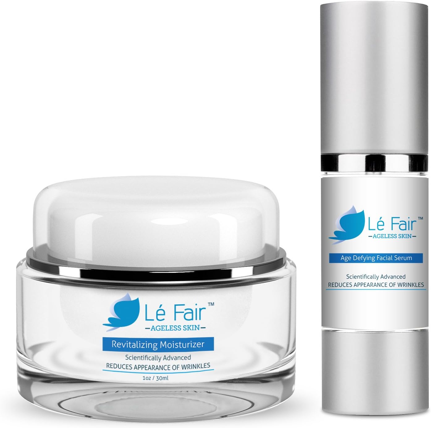 Skin Cream and Facial Serum Set, Moisturizer for Face Eyes & Neck, Anti-Aging Combo Diminishes Wrinkles, Crow’s Feet, Dark Spots & Repairs Dry Skin, Includes Vitamin C, Retinol, Peptides, Aloe Vera