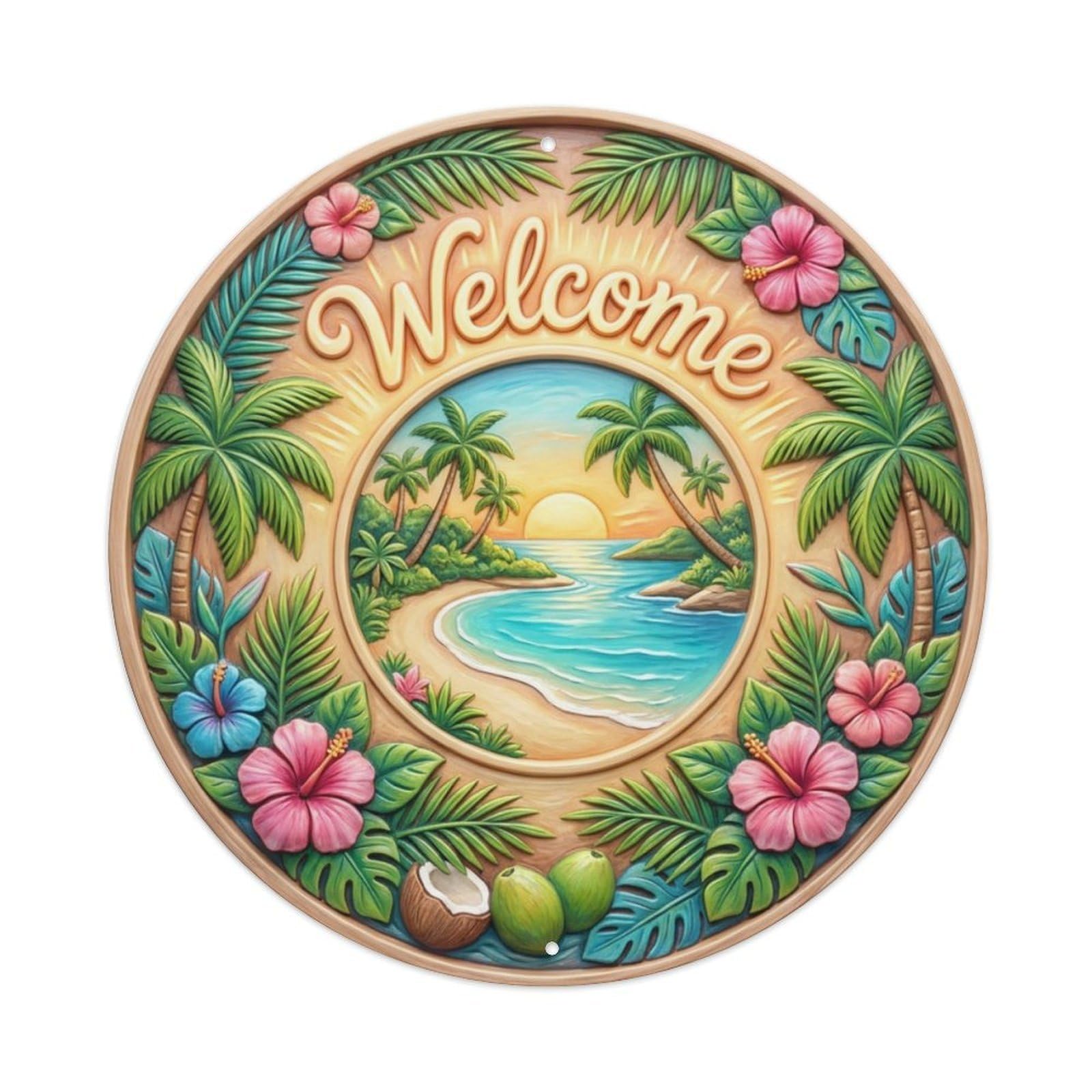 Tgrcjimh Style Metal Tin Sign Tropical Bliss Welcome Ultimate Paradise